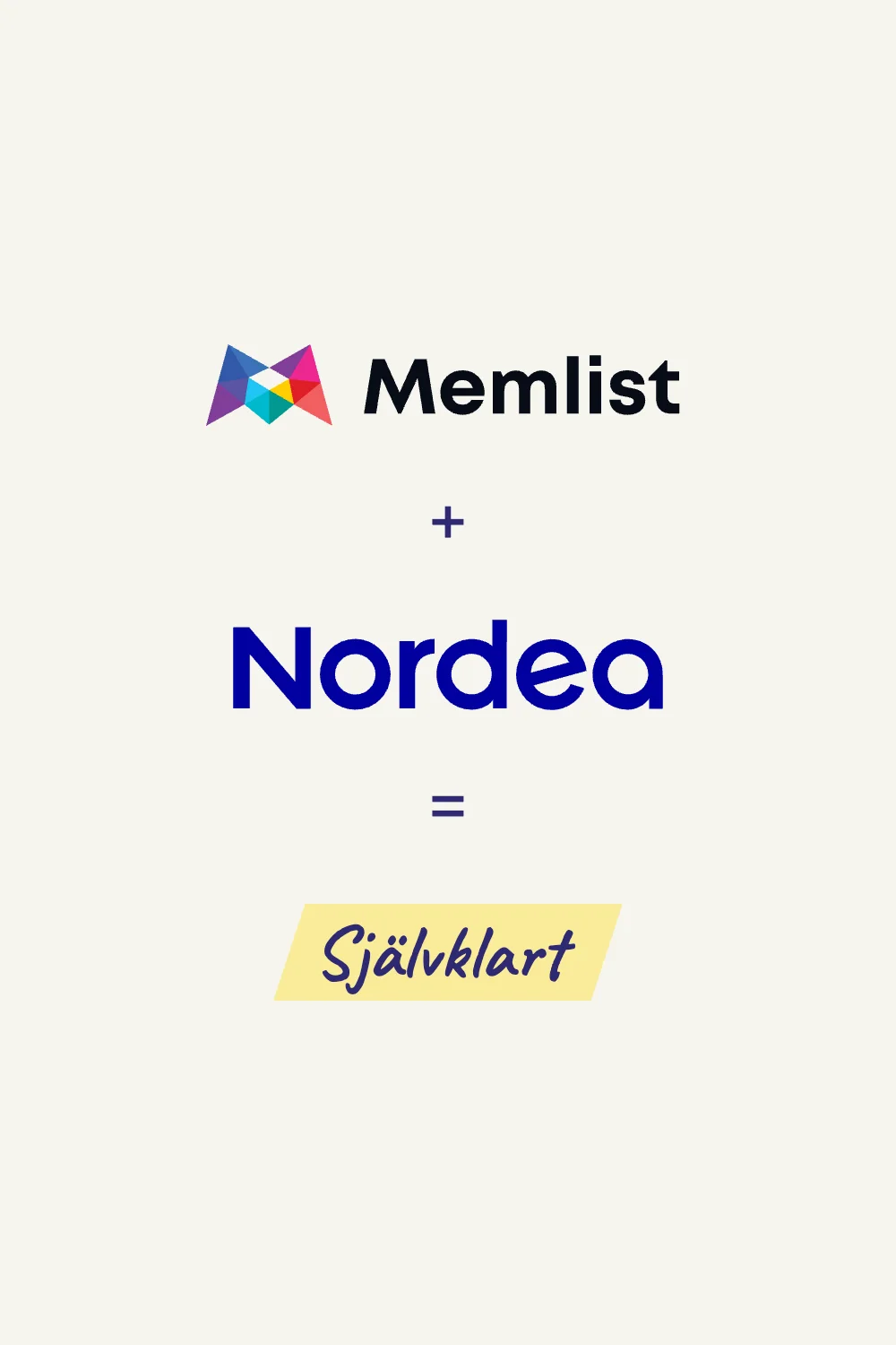 Memlist CRM plus Nordea är lika med självklart - direkt bankkoppling för föreningar