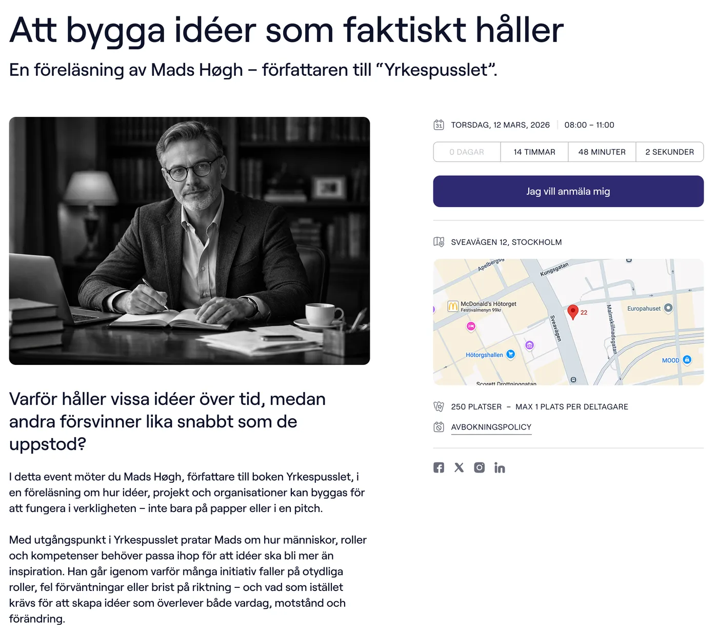 Skapa event i Memlist