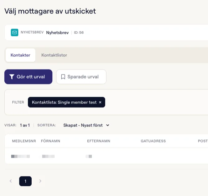 Välj mottagare