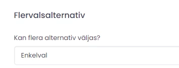Inställningar för flervalsalternativ