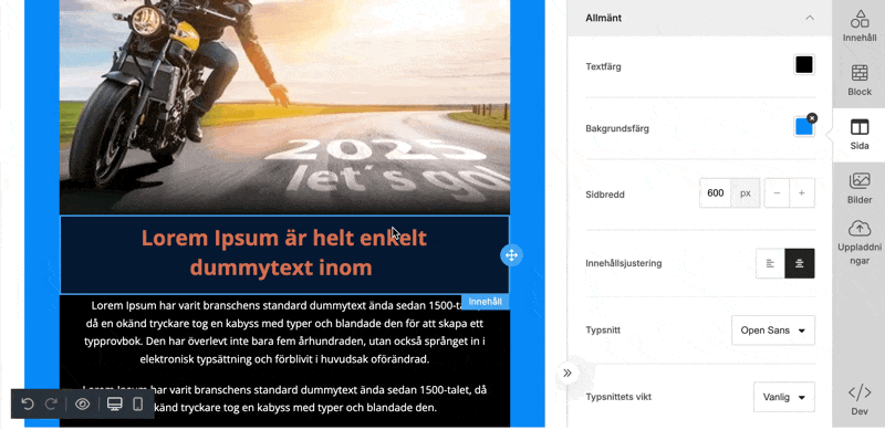 Ändra bakgrundsfärg för rad