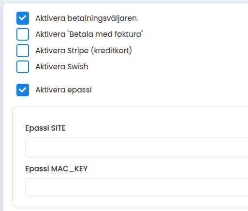 Epassi betalning memlist